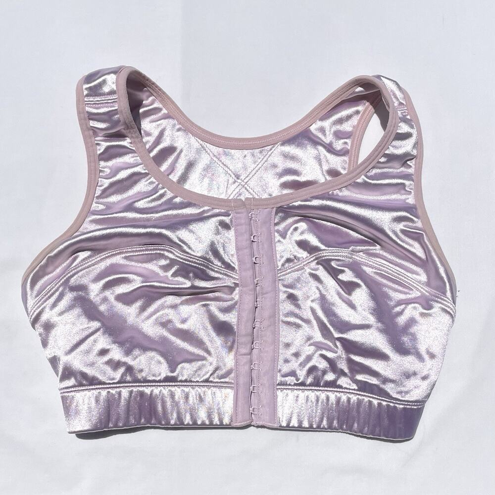 Enell High Impact Sports Bra Size 0 Hope Pink Front Closure